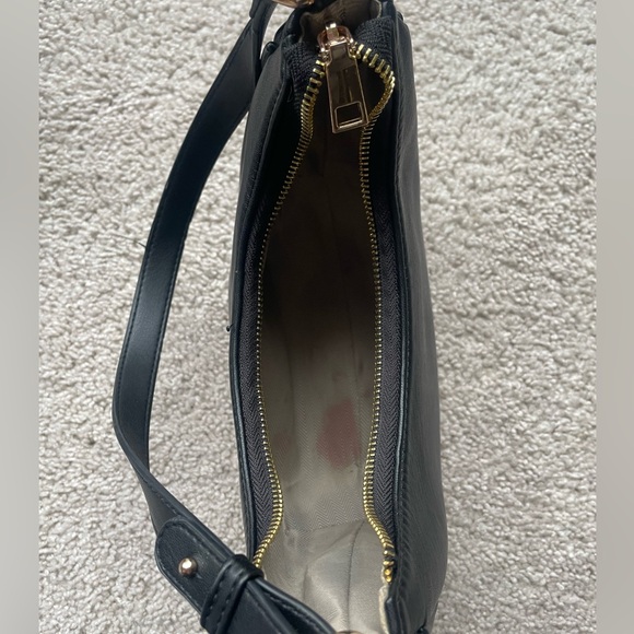 Faux Leather Black Crescent Shoulder Bag - Picture 8 of 10